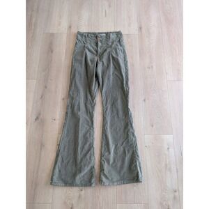 Free People We The Free Jayde Cord Flare Jeans Dried Basil Green 28